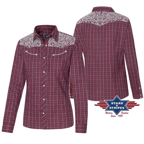 Chemise Femme Stars And Stripes Country Western - Rose - 100% Coton - Neuve Avec Étiquettes
