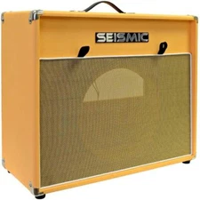 Seismic Vintage Empty 12" Guitar Cabinet -  Orange Tolex / Wheat Cloth Grill