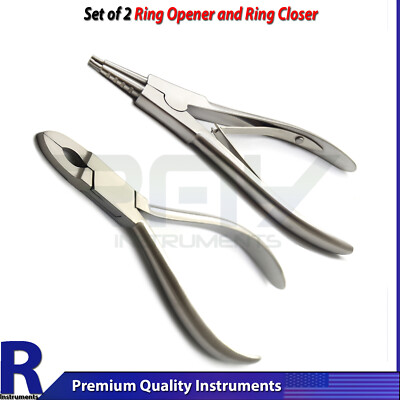 Set of 2 Ring Piercing Opener Piercing Closer Body Art Surgical Pliers Tools New