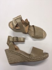 New J Crew Corsica Espadrille Wedges Metallic Suede Pale Gold Sz 10 G4198 128