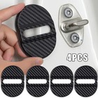 4Pcs/Set Carbon Fibre Car Door Lock Protective Cover Sticker Decor Accessories