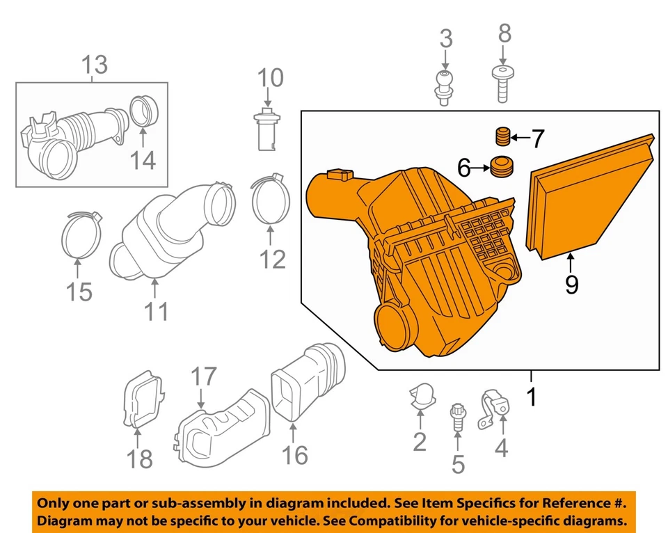 Conjunto de filtro de aire usado se adapta a: BMW 528I Grado B 2014 Foto 3 de 4
