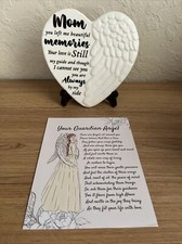 Heart Shaped Memorial Gift for Loss of Mom Unique Ceramic Memorial Plaque NEW