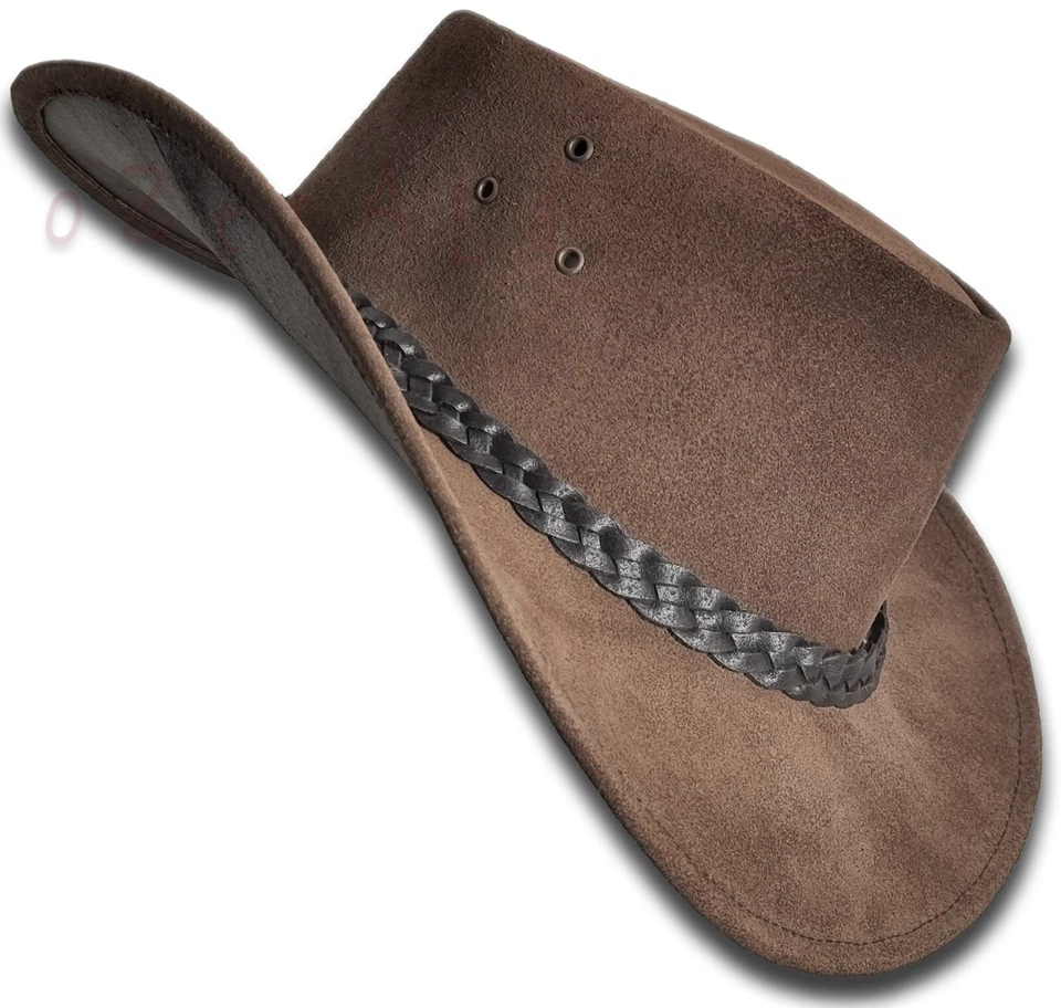 【oZtrALa】Sombrero Gamuza CUERO Vaquero Outback Hombres Mujeres Australiano Nuevo FLINDERS HL32 Foto 3 de 4