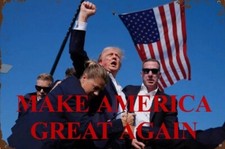 Donald Trump Assassination Attempt Aluminum Metal sign Make American Great again