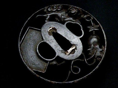 Edo period Japan antique Shishi Leo Tsuba Box vintage sword katana yoroi blade - Picture 4 of 8
