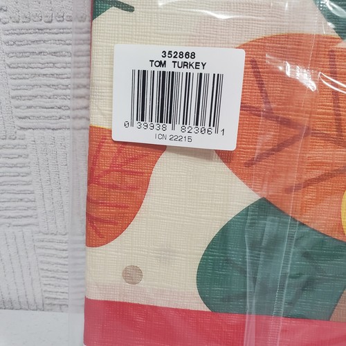 Tom Turkey Thanksgiving Paper Tablecover 54 x 102 Fall Autumn New! - Picture 4 of 4