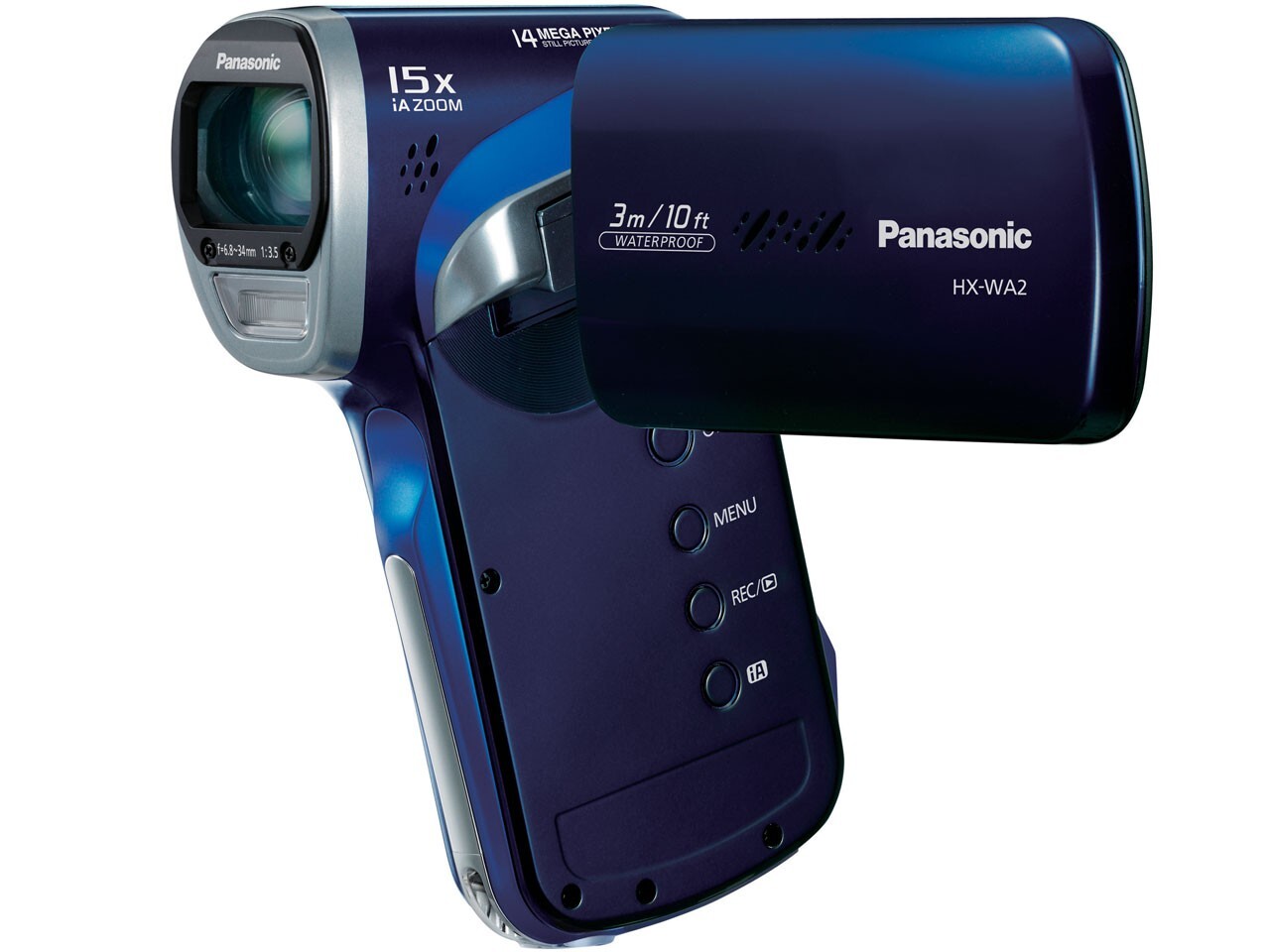 PANASONIC HXWA2 FULLHD WATERPROOF 14MP 15x iZOOM DUAL CAMCODER DEEP BLUE eBay