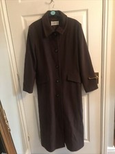 Steilmann Ladies Full Length Brown Wool Blend Coat Size 14