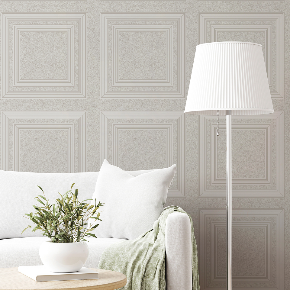 Blown Wooden Panel Belgravia Wallpaper 5838 Grey Luxury Paneling