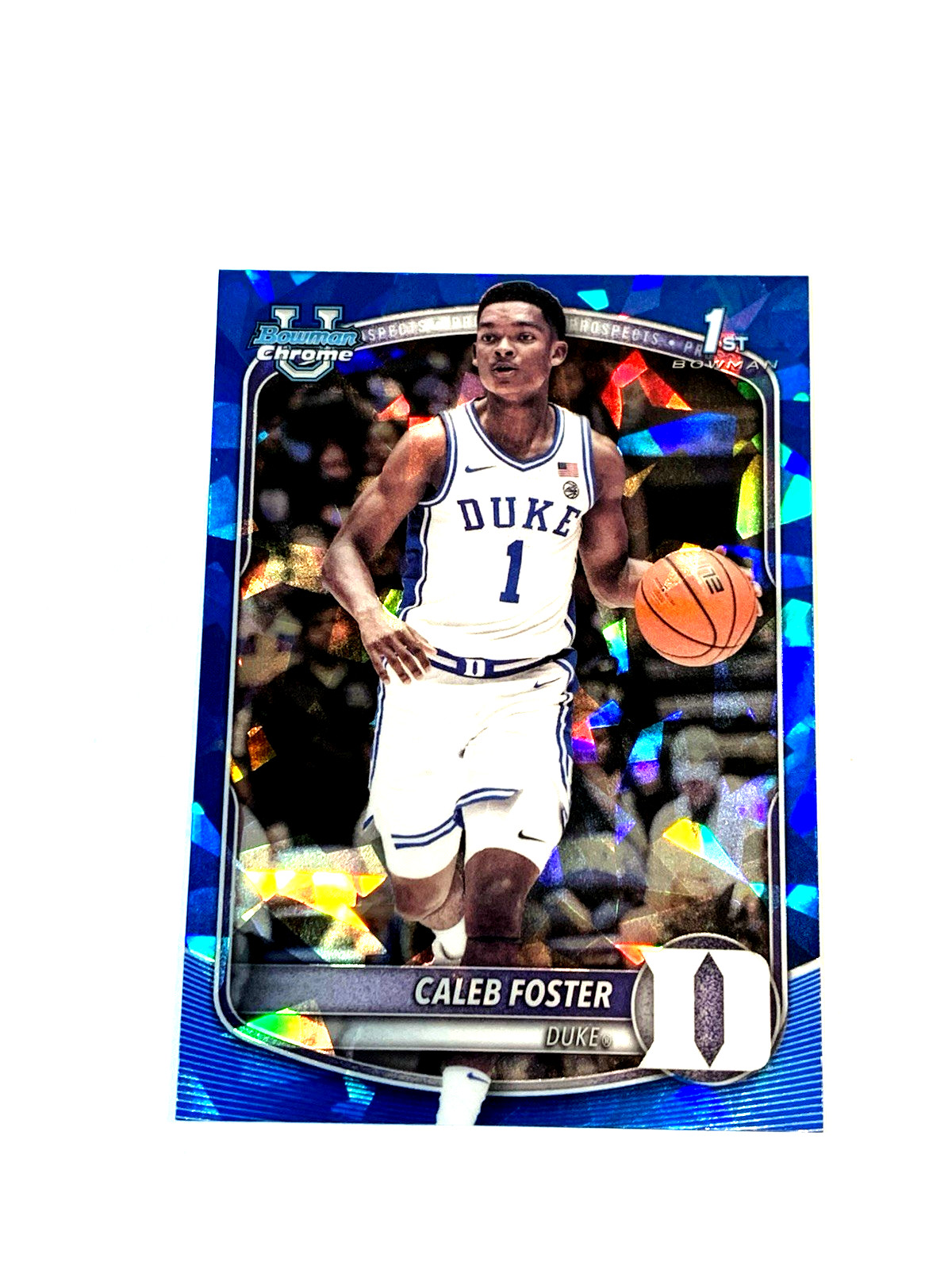 (2) Caleb Foster, Blue Devils, 2025 Bowman 1st Blue Sapphire Base, Card#BCP-100
