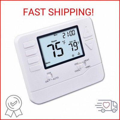 Heagstat H721 Non-Programmable Heat Pump Thermostat, 2 Heat/1 Cool, with 4.5 sq.