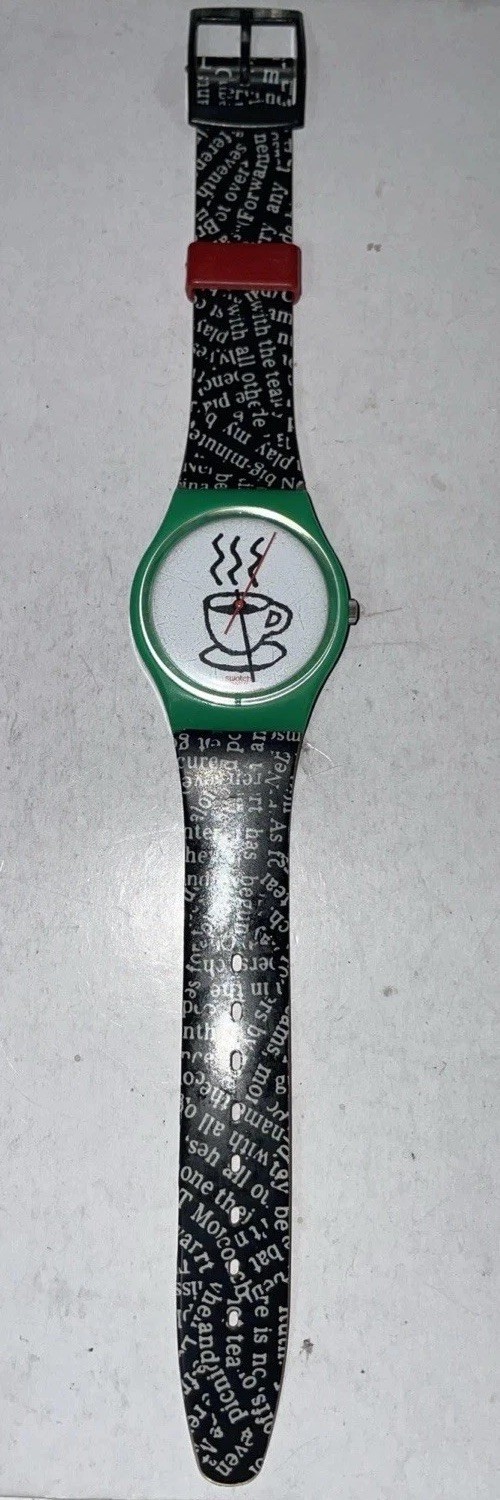 Swatch watch STANDARDS 1993 - GG121 - CAPPUCCINO coffee lovers 90s vintage (A)