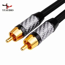 YYTCG HiFi RCA Coaxial Audio Cable 75  OFC Carbon Shielded Braided for DAC Amp