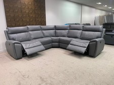 " Ronan " Milano Leather Sectional 5 Unit Power Recliner Corner Sofa With USB