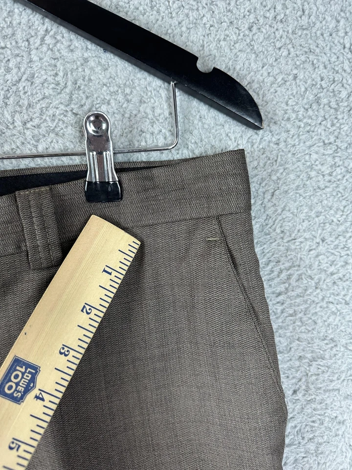 Linea Naturale Dress Pants Mens 34 Brown 100% Wool Flat Front Made in Italy Men - Image 3 of 4