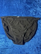 Vintage Black Panties Cotton String Bikini Size Medium Panty No Tag