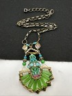 Vintage Pam Hiran Glass Lucite Rhinestone Beaded Statement Necklace Brass Tone. — photo 7