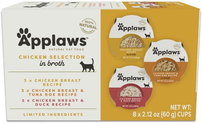 Natural Wet Cat Food, 8 Count, Limited Ingredient Cat Food Pots, Chicken Variety