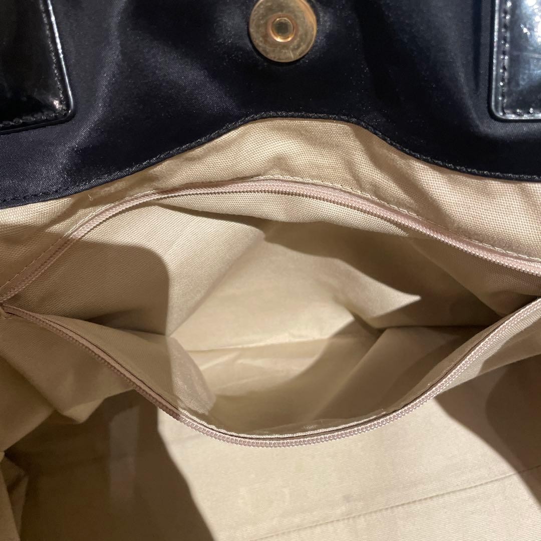 Tory Burch Ella Tote Bag Handbag Nylon Leather Black Women's From Japan thumbnail 16