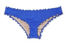 Shade  Shore Ruffle Low Rise Cheeky Bikini Bottoms size S 4-6 - Blue - NEW