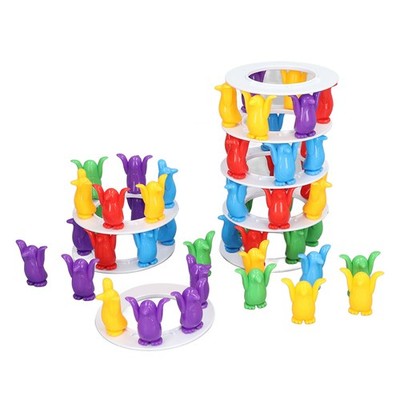 Balancing Block Stacking Game Penguins Exercise Hand Eye Coordination Tower SET