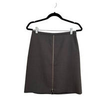 J. McLaughlin Women's Wool Blend Zipper Accent Pencil Straight Skirt Size 2