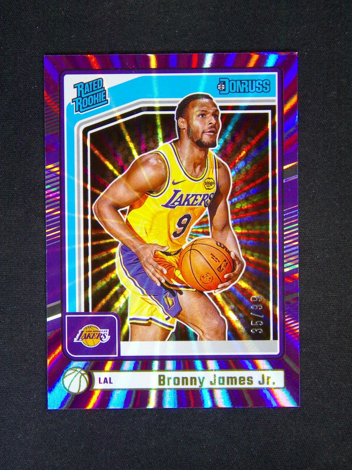 2024-25 Panini Donruss Bronny James Jr. #243 RC Rated Rookie Purple Laser /99