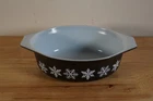 Vintage Pyrex Black Snowflake Casserole Baking Dish 043 1 1/2 QT Quart No Lid