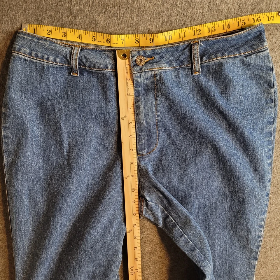 Y2K Kikit Jeans Womens 14 Blue Flare Scallop Hem 32Wx32L Maurice Sasson Vintage - Image 4 of 4