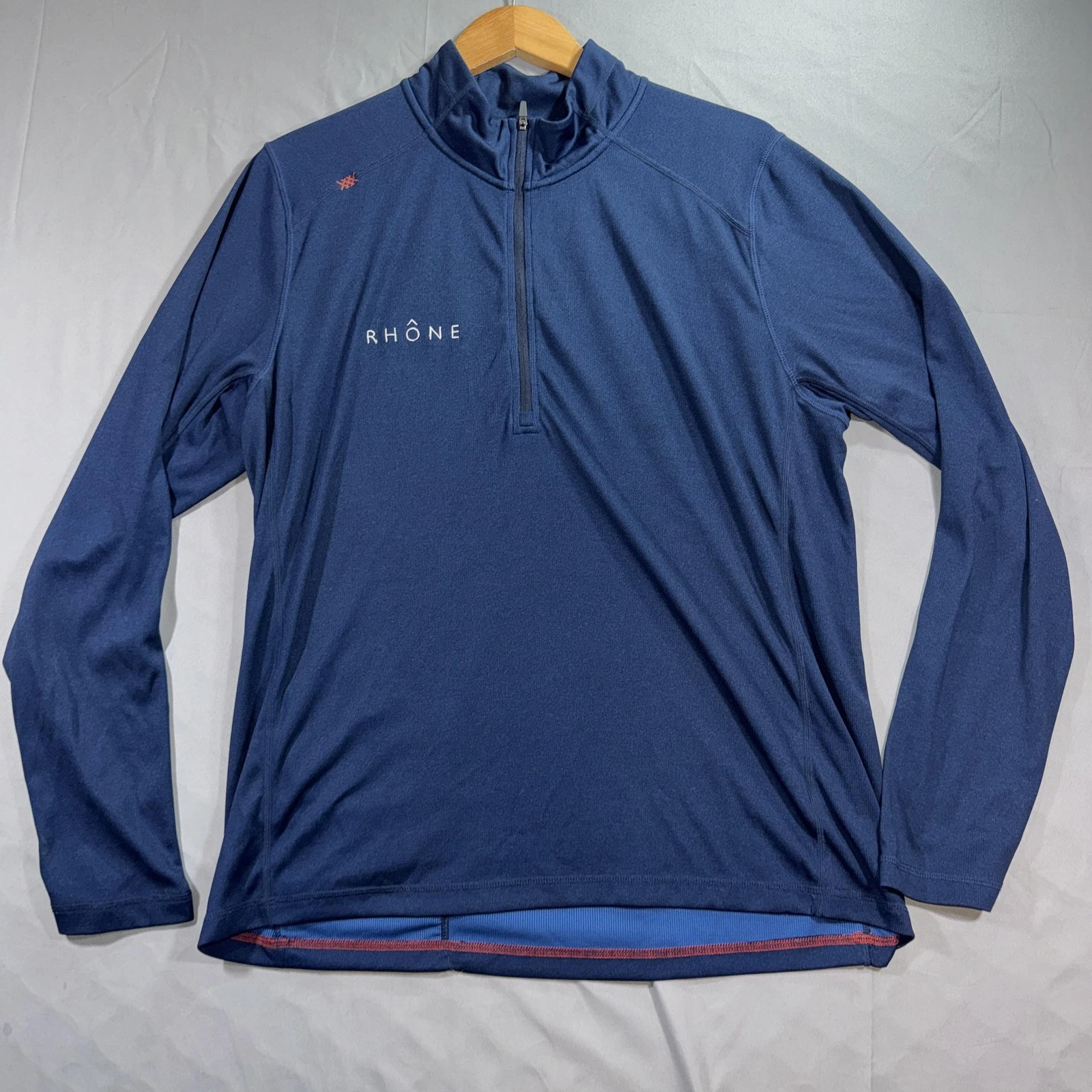 Rhone Pullover Mens XL Blue Polartec Quarter Zip Long Sleeve Athletic Shirt