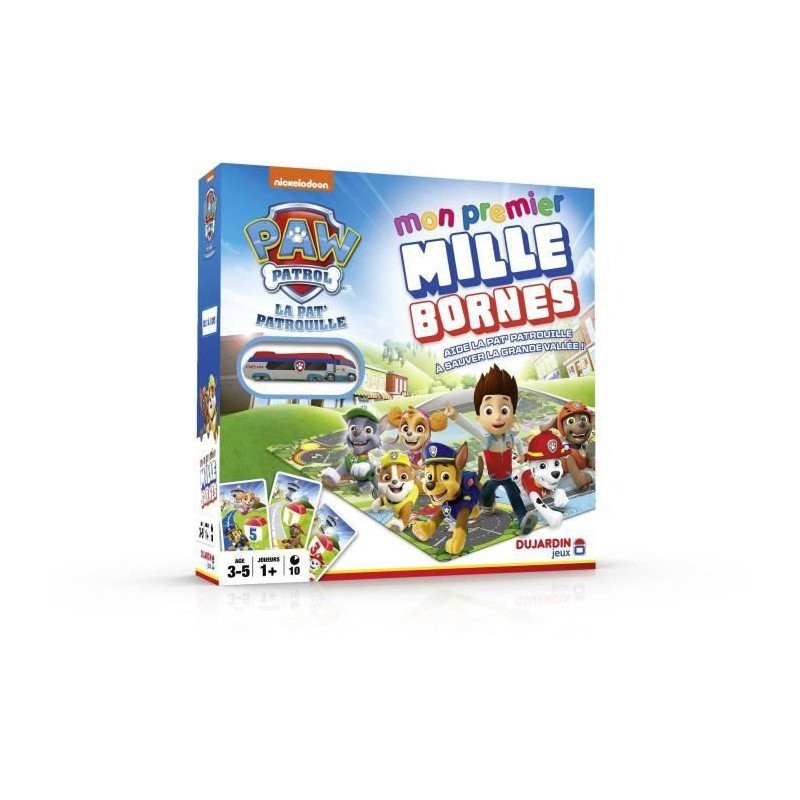 Jeu Mille Bornes Pat Patrouille pour apprendre à compter en s'amusant à la maison
