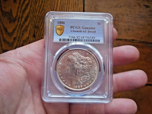 1886 Morgan Silver Dollar PCGS Genuine Cleaned AU Detail