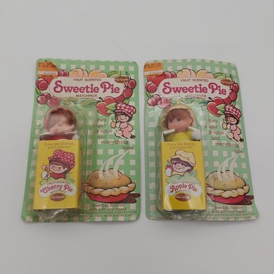 Fun World Pocket Dolls Lot of 2 Fruit-Scented Matchpack Apple & Cherry Pie 1980s