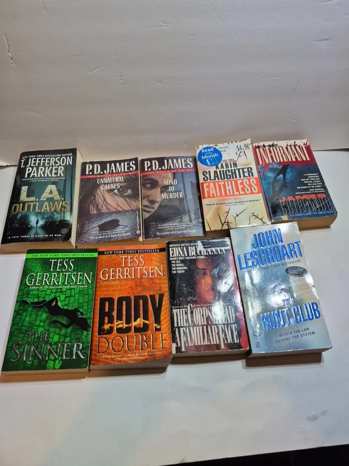 Crime Thrillers Lot of 9 Paperbacks, P.D. James, Tess Gerritsen, John Lescroart Foto 3 de 4