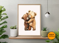 Digital Image Picture Wall art Pair of Cute Teddy for living room and bed room