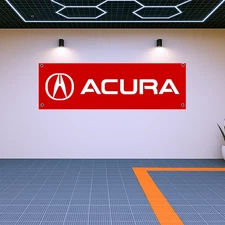 Decoration For Acura Fans Red Banner Garage Wall Art Fans Gift, 71x24 in