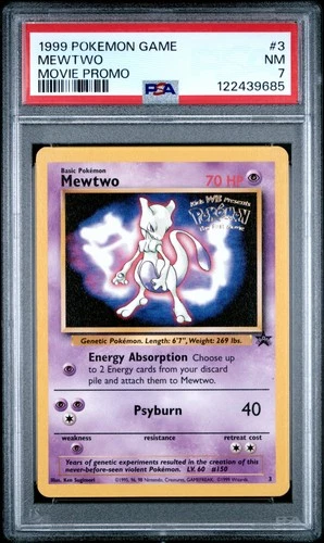 1999 POKEMON GAME MOVIE PROMO #3 MEWTWO PSA 7