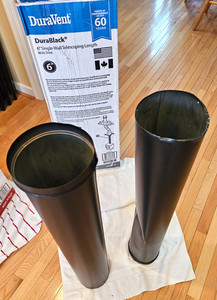 Durablack 6DBK-TL 6 in chimney pipe telescoping to 68 inch- dented