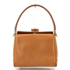 Vintage GUCCI Bamboo Shoulder Bag Leather Brown 2Way Turn Lock Authentic