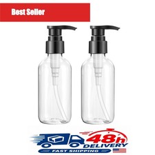Teyssor 2-Pack 150ml Clear Pump Bottle Soap Dispenser BPA-Free Refillable