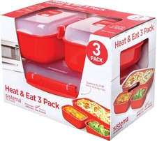 Image of Sistema Heat and Eat Microwave Container Set | 1.25 L, 525 ml | Microwave School