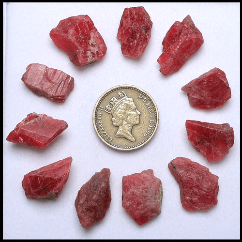 Rare Mineral 11 PC Natural Russian Rhodonite High Grade Raw Crystal Specimens - Imagen 5 de 13