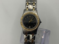 Wittnauer Golden Odyssey Diamond Bezel 18K Gold SS Swiss Quartz Watch