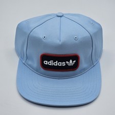 Adidas Originals Snapback Hat OSFM Light Blue OG Patch 5 Panel Trefoil Cap
