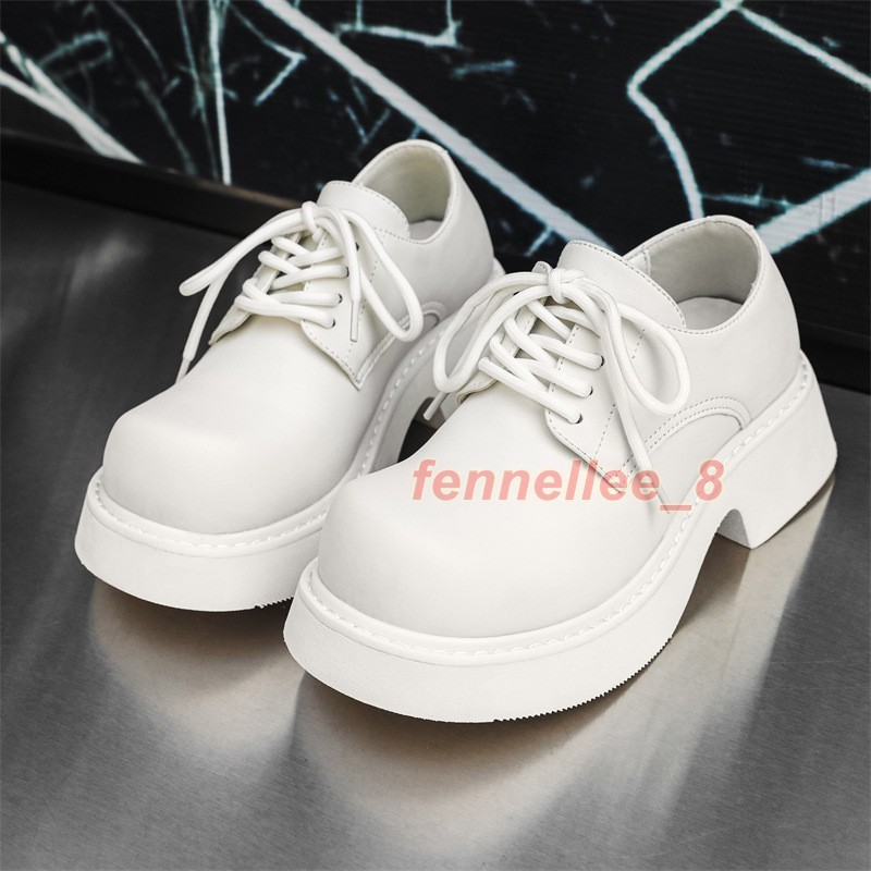 SAOLA Scarpe derby uomo inglesi punta tonda grande eleganti formali pelle stringate plateau