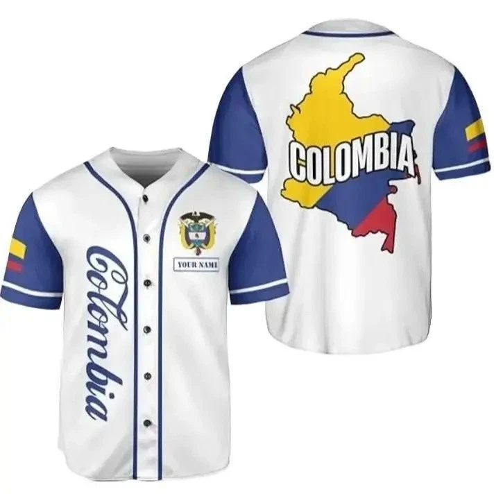 Personalized Colombia Baseball Jersey – Custom Unisex Colombia Shirt