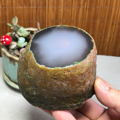 #ad 722g Natural Enhydro Mobile water bladder agate chalcedony moving Specimen A4579 $102.90