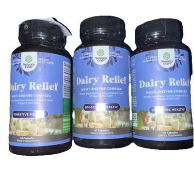 3 LOT Dairy Relief Multi-Enzyme 180 Caps Nature s Craft Helps Digest dairy 12/27