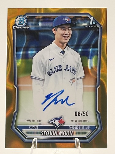 Seojun Moon [Gold Refractor] #CPA-MS 2026 Bowman Chrome Prospect Autograph card